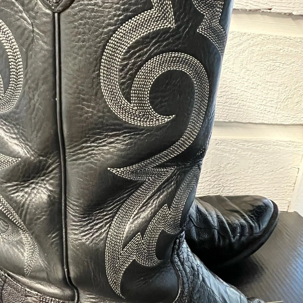 Nocona 12D ostrich leg western boots, black - Picture 8 of 14